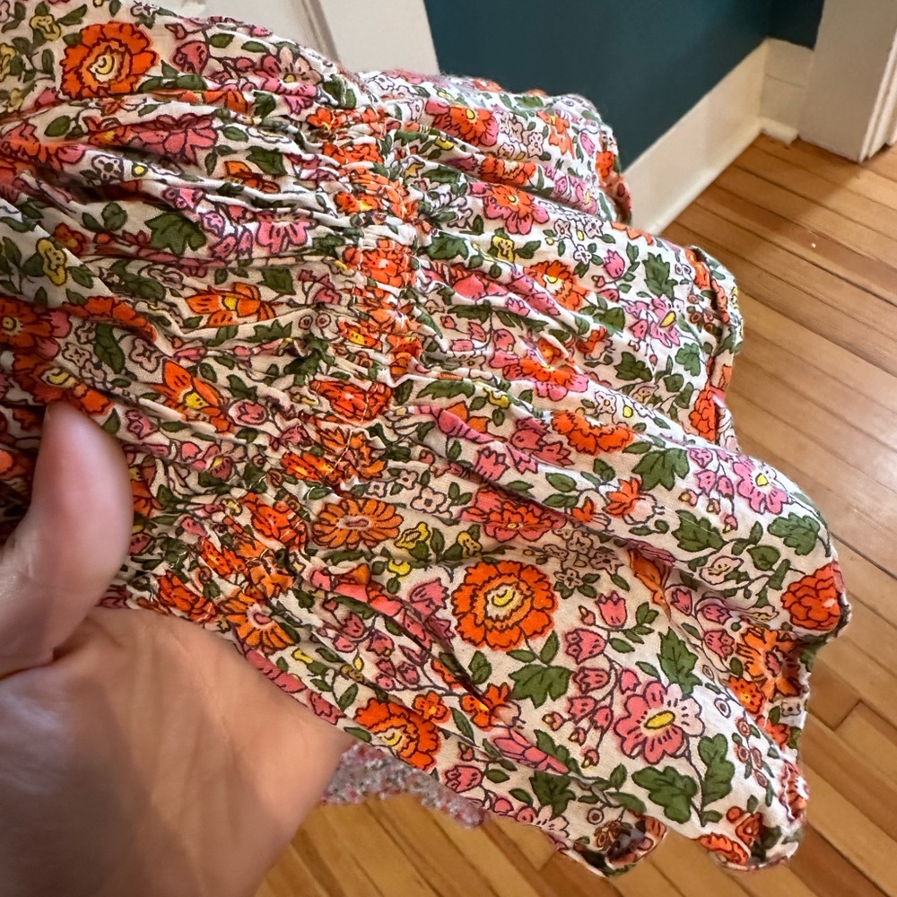 Floral Maxi Dress with Smocked Bodice - Pink Floral - Picture 5 of 5